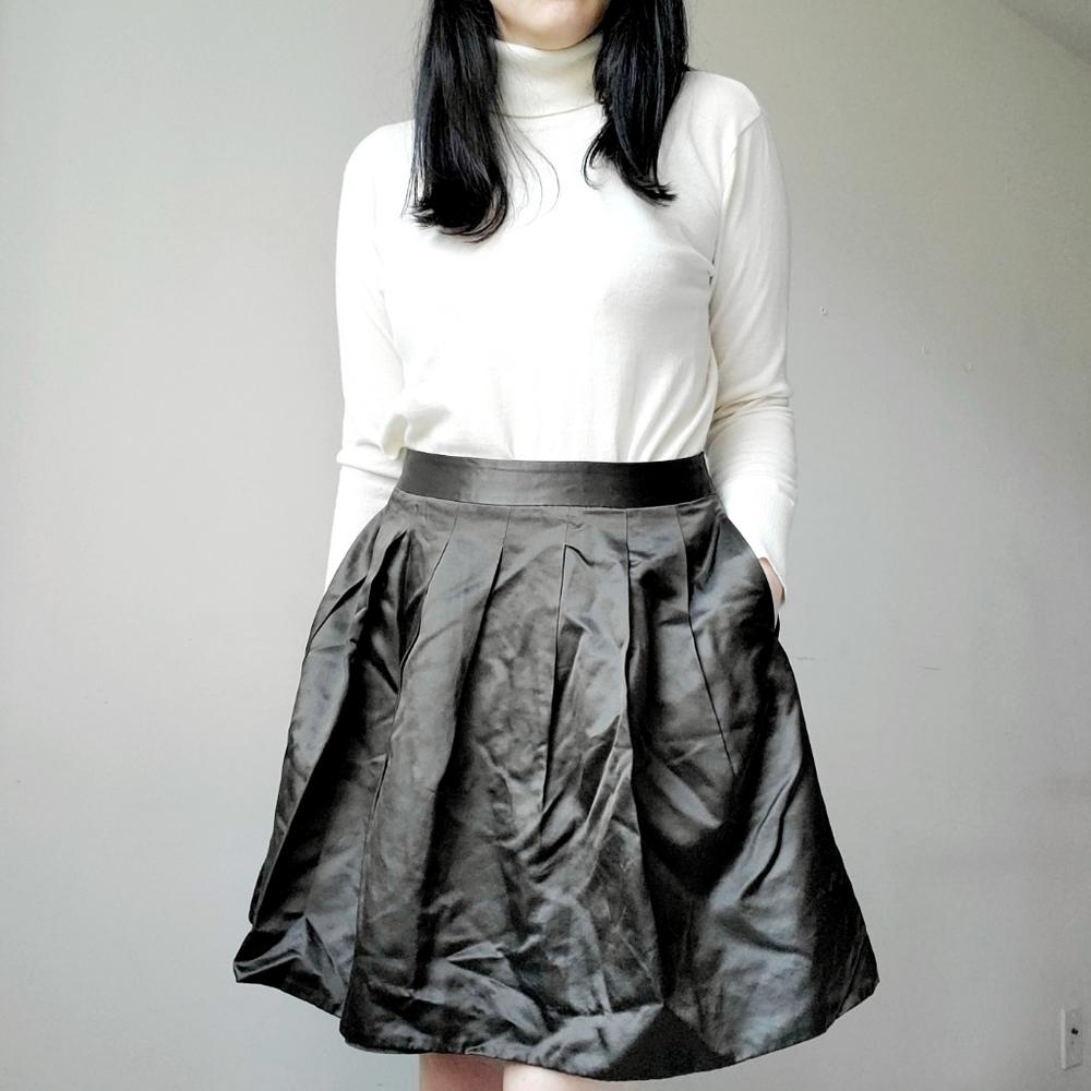 Club Monaco Cotton/Silk Blend Pleated Skirt